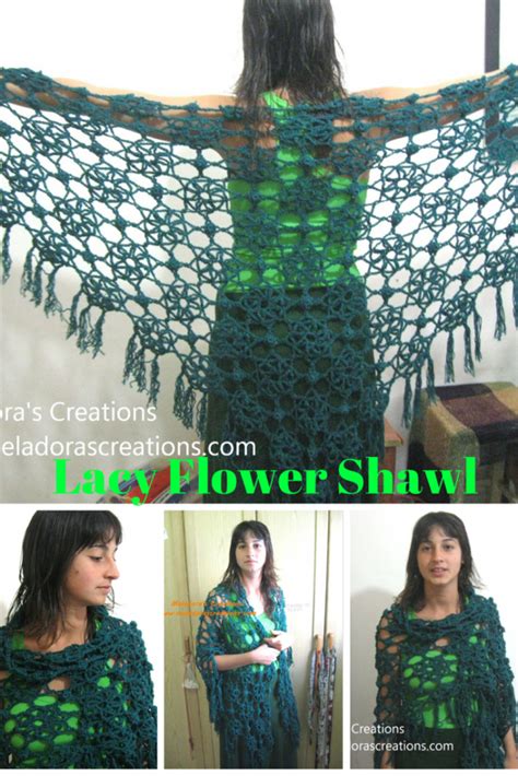 Lacy Motif Flower Shawl Free Crochet Pattern And Tutorial Meladoras Creations