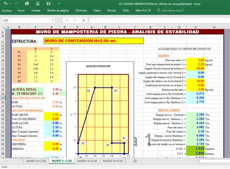 Hoja Excel De Diseno De Muro De Contencion Tipo Mamposteria Udocz Images