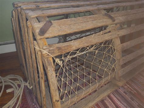 Lg Vintage Wood Lobster Trap Great Conditon Original Rock Weight