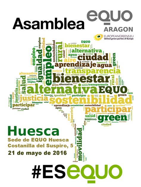 CONVOCATORIA Asamblea de EQUO Aragón 21 de mayo en Huesca Verdes