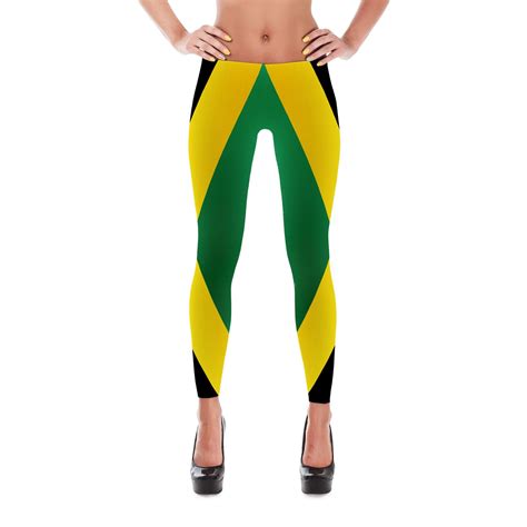 Jamaica Flag Leggings Jamaica Outfits Caribbean Fashion Jamaican Flag