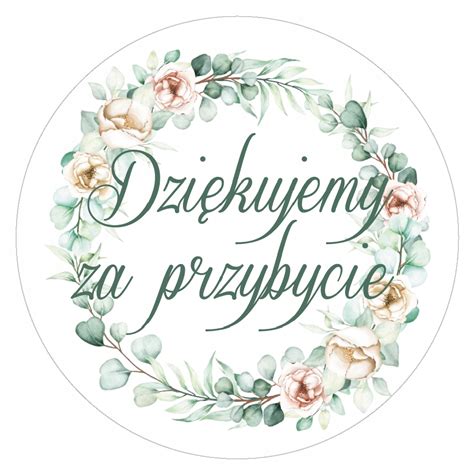 Naklejki Dzi Kujemy Za Przybycie Kwiaciarnia Lub Komunia Urodziny