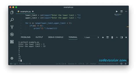 Python Program To Print The Odd Numbers In A Given Range Codevscolor