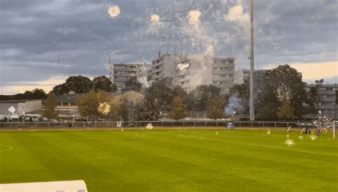 Video French League Match Stopped Due To Fireworks On The Pitch