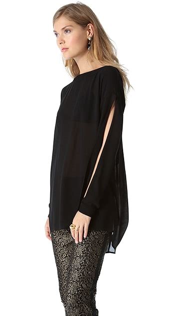 Rachel Zoe Laurelie Pleated Back Blouse Shopbop