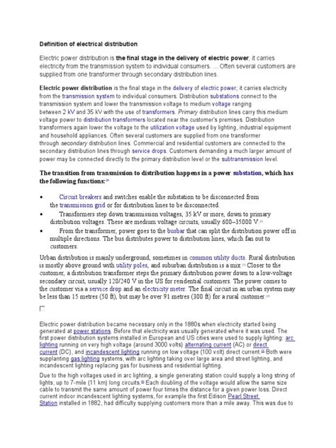 Electrical Distribution | PDF | Electric Power Distribution | Electric ...