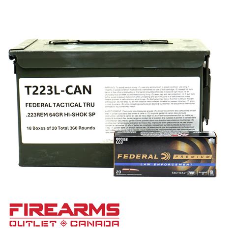 Federal Tactical Tru 223 Rem 64gr Hi Shok Sp Can Of 360 T223l