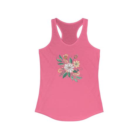 Daisy Dream Racerback Tank Top Womens Floral Design Top Etsy