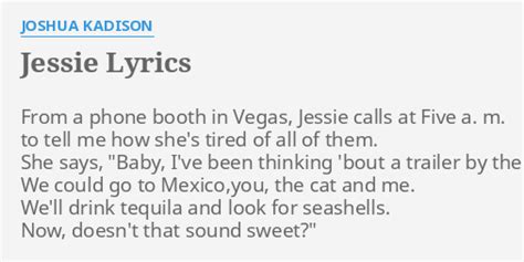 Jessie Lyrics By Joshua Kadison From A Phone Booth