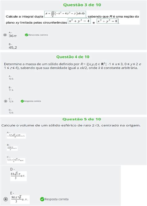 Prova De Cálculo Diferencial E Integral Iii Avaliação Objetiva