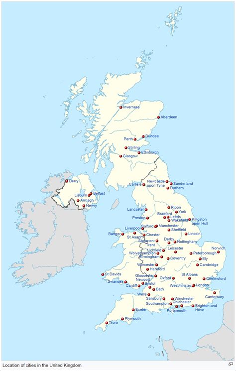 Map of all cities in the United Kingdom : r/MapPorn