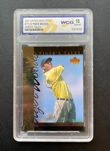 2001 Upper Deck Golf Rookie Tiger Tales Tiger Woods WCG 10 TT 16 GEM