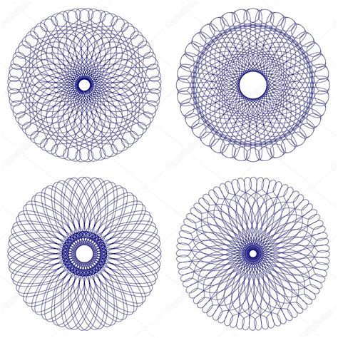 Conjunto De Rosetas De Guilloche Vectorial Vector De Stock 42725355 De