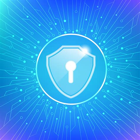 Shield With Key Hole Cyber Security Protection Icon Vector Art