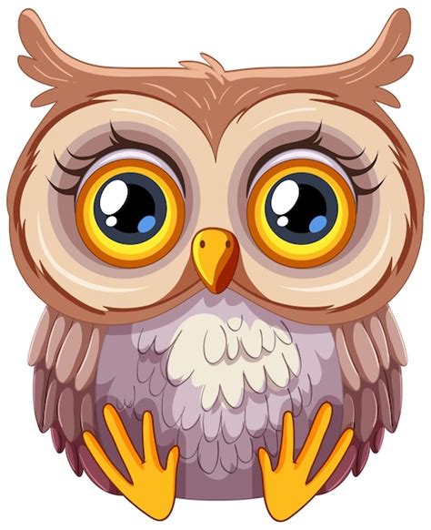 Le Mignon Hibou De Dessin Anim Avec Les Grands Yeux Vecteur Gratuite