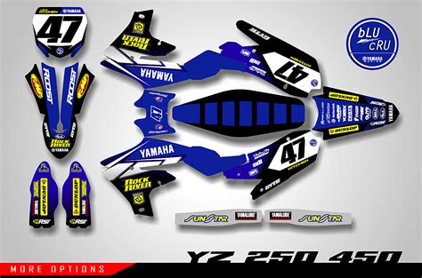 Roost Mx Motocross Graphics Blu Cru Graphics For Yamaha