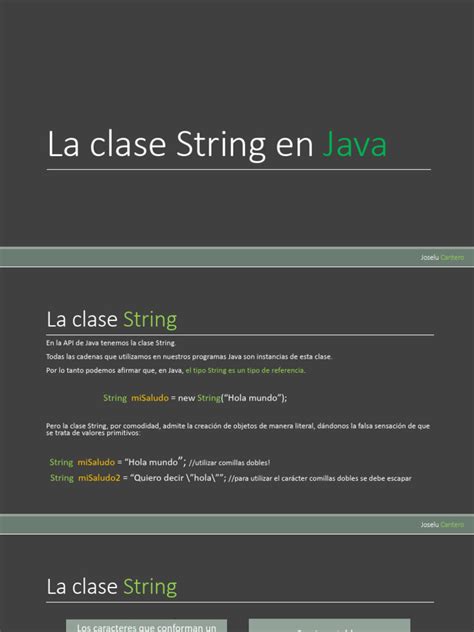 La Clase String En Java Pdf Cadena Informática Texto