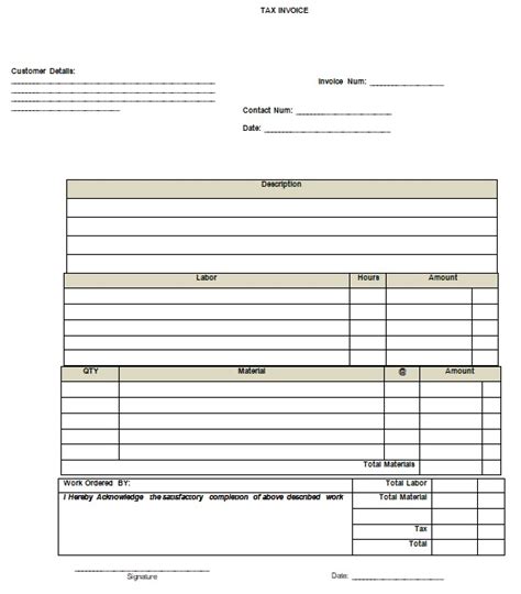 modern tax invoice template  streamline  billing process excel
