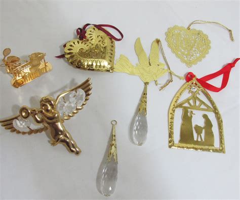 Brass Christmas Tree Ornaments Vintage Set Of 7 Etsy