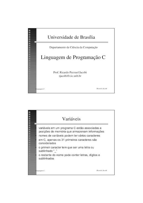 Pdf Linguagem De Programa O C Telecom Uff Brmarcos Protocolos