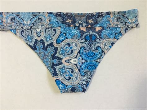 H M Blue Peach Floral Swimwear Bikini Bottom Size 10 Brand New EBay