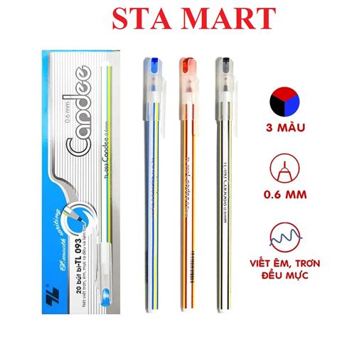 Chính Hãng Bút Bi nến Bút bi nét trơn Thiên Long TL 093 Shopee