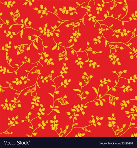 Red floral wallpaper Royalty Free Vector Image