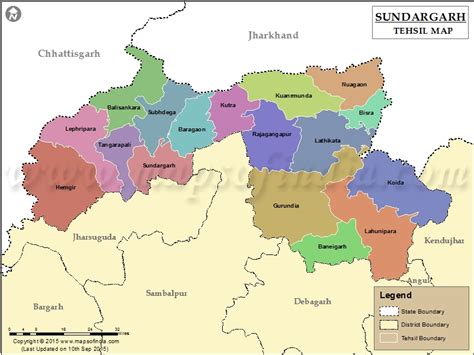 Sundargarh Tehsil Map, Sundargarh Tehsils