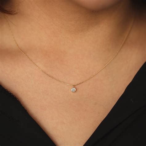 Diamond Solitaire Necklace Diamond Pendant Necklace Natural Etsy Uk