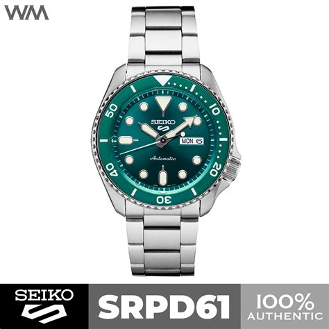 Seiko 5 Sports Hulk Green Dial Stainless Steel Automatic Watch Srpd61