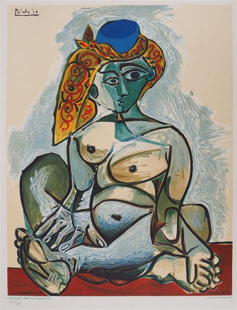 Pablo PICASSO Nude Woman With Turkish Cap Signed Lithograph Etsy