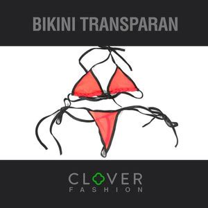 Jual Bikini Transparan Lingerie Transparan Micro Bikini Thong Bra Set
