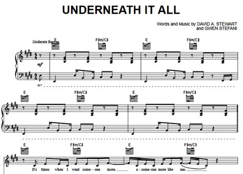 No Doubt-Underneath It All Free Sheet Music PDF for Piano | The Piano Notes