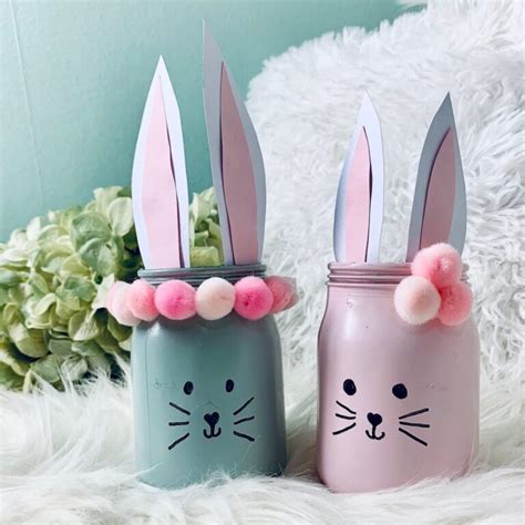 Osterdeko Osterhase aus Altglas Gläsern basteln Sweet Up Your Life