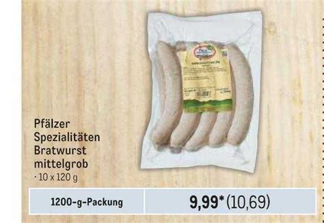 Pf Lzer Spezialit Ten Bratwurst Mittelgrob Angebot Bei Metro