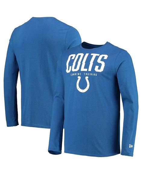 New Era Men S Royal Indianapolis Colts Combine Authentic Split Line Long Sleeve T Shirt Macy S