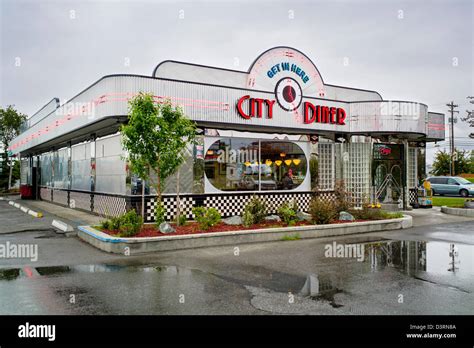 Exterior View Of Retro Design Stainless Steel City Diner Anchorage