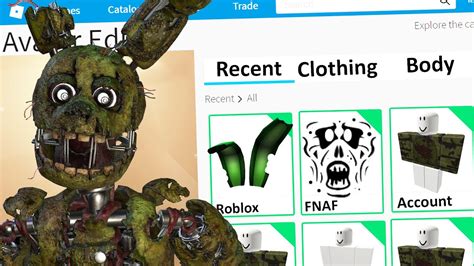 Making Security Breach William Afton Springtrap A Roblox Account Fnaf