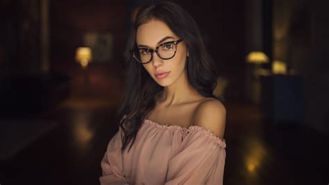 Black Hair Glasses Woman Depth Of Field Girl Tattoo Model