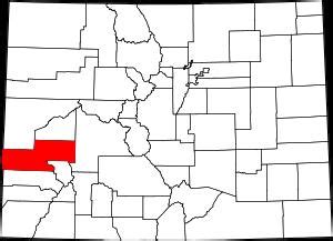 Montrose County on the map of Colorado 2024. Cities, roads, borders and directions in Montrose ...