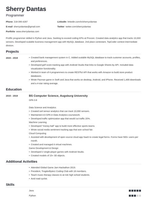 Sample College Graduate Resume