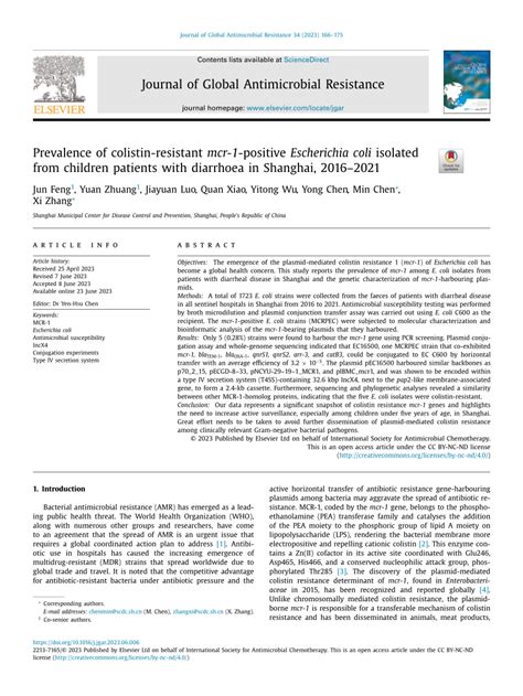 Pdf Prevalence Of Colistin Resistant Mcr Positive Escherichia Coli