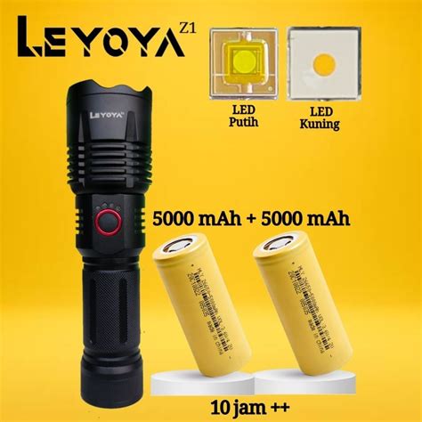 Jual Leyoya Z1 Senter Super Terang 20 Watt 1500 Lumens Shopee Indonesia