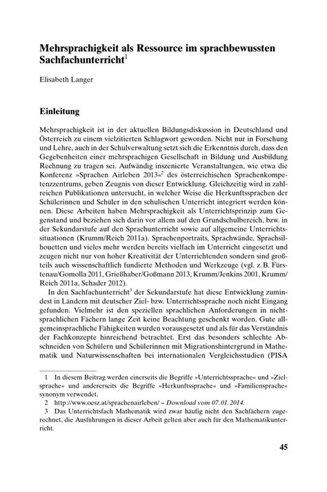 Pdf Mehrsprachigkeit Als Ressource Im Sprachbewussten Sachfachunterricht