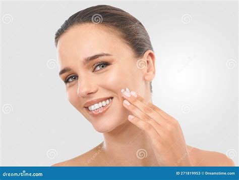 Perfecting Perfection Studio Beauty Shot Of An Attractive Brunette Woman Stock Image Image