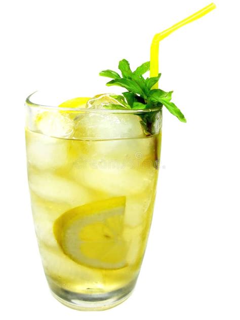 Yellow Lemonade Drink with Ice Stock Photo - Image of eating, cold ...