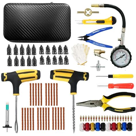 Car Tire Puncture Repair Kit Plug Tools Pneus Puncture Emergency For