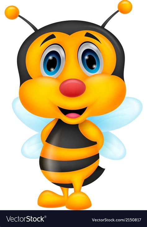 Cute Bee Cartoon Royalty Free Vector Image Vectorstock Cartoon Bee