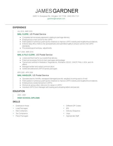 Mail Handler Resume Examples And Tips Zippia