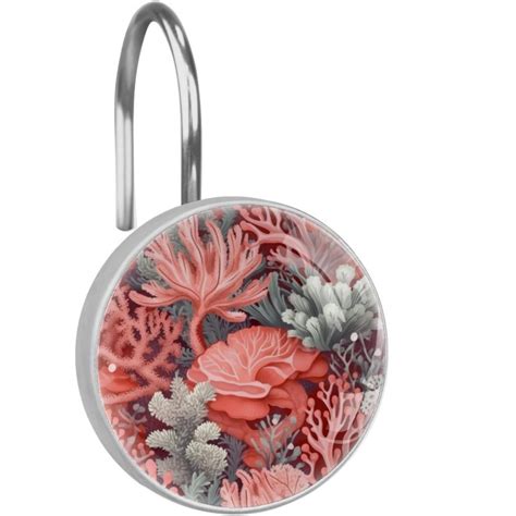 pack  shower curtain hooks crystal glass shower rings coral
